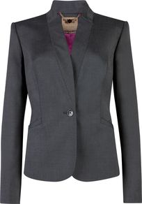 Talle Tonic Suit Blazer, Grey - pattern: plain; style: single breasted blazer; collar: standard lapel/rever collar; predominant colour: black; occasions: casual, evening, work, occasion; length: standard; fit: tailored/fitted; fibres: viscose/rayon - stretch; sleeve length: long sleeve; sleeve style: standard; collar break: medium; pattern type: fabric; texture group: other - light to midweight