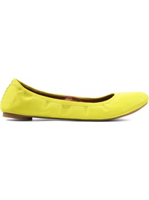 Emmie Ballerina Shoes, Yellow - predominant colour: yellow; occasions: casual, evening, work; material: faux leather; heel height: flat; toe: round toe; style: ballerinas / pumps; trends: fluorescent; finish: plain; pattern: plain