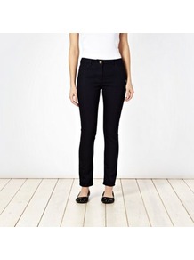 Navy Super Skinny Jeans - style: skinny leg; pattern: plain; pocket detail: traditional 5 pocket; waist: mid/regular rise; predominant colour: navy; occasions: casual; length: ankle length; fibres: cotton - stretch; jeans detail: dark wash; texture group: denim; pattern type: fabric