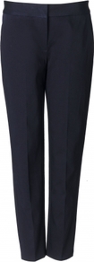 Hannah Trouser - pattern: plain; pocket detail: small back pockets; waist detail: wide waistband/cummerbund; waist: mid/regular rise; predominant colour: black; occasions: casual, evening, work, holiday; length: ankle length; fibres: cotton - stretch; hip detail: fitted at hip (bottoms); fit: slim leg; pattern type: fabric; texture group: other - light to midweight; style: standard