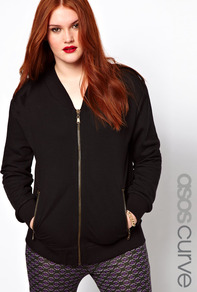 Curve Exclusive Sweat Bomber With Epaulettes - pattern: plain; hip detail: side pockets at hip; collar: standard biker; fit: slim fit; style: bomber; predominant colour: black; occasions: casual; length: standard; fibres: polyester/polyamide - 100%; sleeve length: long sleeve; sleeve style: standard; collar break: medium; pattern type: fabric; texture group: jersey - stretchy/drapey