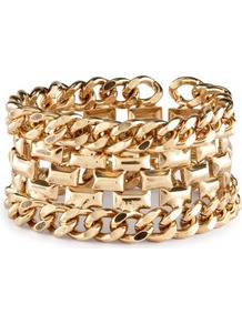Bracelet - predominant colour: gold; occasions: casual, evening, work, occasion, holiday; style: chain; size: large/oversized; material: chain/metal; finish: metallic; embellishment: chain/metal