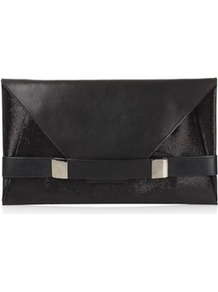 **Contrast Sparkle Clutch Unique - predominant colour: black; occasions: evening, occasion; type of pattern: light; style: clutch; length: hand carry; size: small; material: leather; embellishment: glitter, chain/metal; pattern: plain; trends: metallics; finish: plain