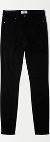 Paige Hoxton Gloss Skinnies - style: skinny leg; length: standard; pattern: plain; pocket detail: traditional 5 pocket; waist: mid/regular rise; predominant colour: black; occasions: casual, evening; fibres: cotton - stretch; jeans detail: dark wash; texture group: denim; pattern type: fabric