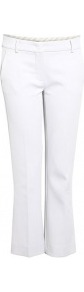 Hans Cropped Slim Leg Trousers - pattern: plain; pocket detail: small back pockets, pockets at the sides; waist: mid/regular rise; predominant colour: white; occasions: casual, evening, work; length: calf length; fibres: polyester/polyamide - stretch; waist detail: narrow waistband; texture group: crepes; fit: slim leg; pattern type: fabric; style: standard