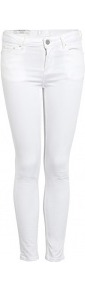 Optic White Mid Rise Skin Jeans - style: skinny leg; length: standard; pattern: plain; pocket detail: traditional 5 pocket; waist: mid/regular rise; predominant colour: white; occasions: casual; fibres: cotton - mix; texture group: denim; pattern type: fabric