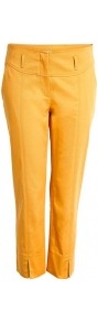 Stretch Cotton Cropped Capri Trousers Philosophy Di Alber - pattern: plain; style: capri; pocket detail: small back pockets; waist: mid/regular rise; predominant colour: mustard; occasions: casual, work, holiday; length: calf length; fibres: cotton - stretch; fit: slim leg; pattern type: fabric