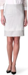 Sospiro Pencil Skirt - pattern: horizontal stripes, striped, patterned/print; style: pencil; fit: tailored/fitted; waist detail: fitted waist; hip detail: fitted at hip, contrast fabric/print detail at hip; waist: mid/regular rise; predominant colour: light grey; occasions: casual, evening, work, occasion; length: just above the knee; fibres: cotton - mix; trends: striking stripes; pattern type: fabric; pattern size: small & busy; texture group: jersey - stretchy/drapey
