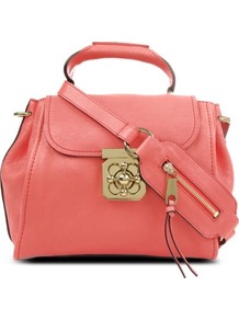Elsie Small Leather Shoulder Bag - predominant colour: pink; occasions: casual, work; style: shoulder; length: shoulder (tucks under arm); size: small; material: leather; embellishment: zips; pattern: plain; finish: plain