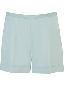 Ted Baker Jaynesh Tuxedo Tailored Shorts - pattern: plain; style: shorts; waist: high rise; length: short shorts; predominant colour: turquoise; occasions: evening, occasion; fibres: wool - mix; hip detail: fitted at hip (bottoms); jeans & bottoms detail: turn ups; texture group: crepes; fit: straight leg; pattern type: fabric; pattern size: standard