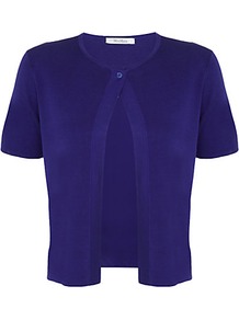 Camera Silk Cardigan - neckline: round neck; pattern: plain; predominant colour: royal blue; occasions: casual, evening, work; length: standard; style: standard; fibres: silk - 100%; fit: standard fit; sleeve length: short sleeve; sleeve style: standard; texture group: knits/crochet; pattern type: knitted - fine stitch; pattern size: standard