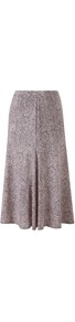Shell Pink Spot Print Skirt - length: calf length; style: bias cut; waist: high rise; fit: bias; predominant colour: lilac; occasions: casual, evening, work, occasion; fibres: polyester/polyamide - mix; hip detail: soft pleats at hip/draping at hip/flared at hip; pattern type: fabric; pattern size: small & busy; pattern: florals; texture group: jersey - stretchy/drapey
