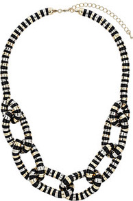 Cap Link Knot Collar - predominant colour: black; occasions: casual, evening, work, occasion, holiday; style: choker/collar; length: short; size: large/oversized; material: chain/metal; trends: striking stripes; finish: plain; embellishment: chain/metal