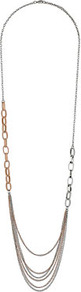 Blush Multi Row Chain Necklace - occasions: casual, evening, work, occasion; predominant colour: multicoloured; style: multistrand; length: long; size: standard; material: chain/metal; trends: metallics; finish: metallic; embellishment: chain/metal