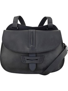 Beaufront Flapover Across Body Handbag - predominant colour: aubergine; occasions: casual, evening, work; style: saddle; length: across body/long; size: standard; material: leather; pattern: plain; finish: plain