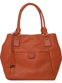 Soft Touch Tote, Tan - predominant colour: tan; occasions: casual, work; style: tote; length: handle; size: standard; material: leather; embellishment: studs, tassels; pattern: plain; finish: plain