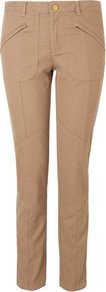 Masie Cargo Trouser Sand - pattern: plain; waist: mid/regular rise; style: cargo; predominant colour: camel; occasions: casual, work; length: ankle length; fibres: cotton - stretch; hip detail: fitted at hip (bottoms); texture group: cotton feel fabrics; fit: slim leg; pattern type: fabric; pattern size: standard