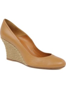 Hope Espadrille Wedge Courts - predominant colour: tan; occasions: casual, evening, work, holiday; material: leather; heel height: high; heel: wedge; toe: round toe; style: courts; finish: plain; pattern: plain