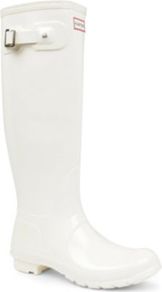 Original Gloss Tall Wellies - predominant colour: white; occasions: casual; material: plastic/rubber; heel height: flat; embellishment: buckles; heel: standard; toe: round toe; boot length: knee; style: wellies; finish: plain; pattern: plain