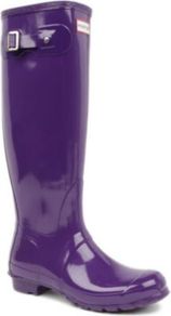 Original Gloss Tall Wellies - predominant colour: purple; occasions: casual; material: plastic/rubber; heel height: flat; embellishment: buckles; heel: standard; toe: round toe; boot length: knee; style: wellies; finish: patent; pattern: plain