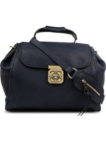 Elsie Medium Leather Shoulder Bag - predominant colour: black; occasions: casual, work; type of pattern: standard; style: tote; length: handle; size: standard; material: leather; embellishment: tassels, zips, chain/metal; pattern: plain; finish: plain