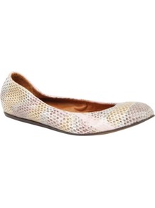Lancelot Yer Mock Snake Pumps - predominant colour: blush; occasions: casual, evening, work; material: leather; heel height: flat; toe: round toe; style: ballerinas / pumps; finish: plain; pattern: animal print, patterned/print, plain