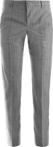 Niccolo Glen Check Wool Trousers - length: standard; pattern: plain, checked/gingham, patterned/print; waist detail: fitted waist; pocket detail: large back pockets, pockets at the sides; waist: mid/regular rise; predominant colour: mid grey; occasions: evening, work; fibres: wool - 100%; hip detail: fitted at hip (bottoms); jeans & bottoms detail: turn ups; fit: slim leg; pattern type: fabric; pattern size: small & light; texture group: woven light midweight; style: standard