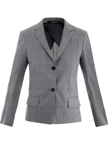 Nimoy Glen Check Jacket - pattern: checked/gingham; style: single breasted blazer; collar: standard lapel/rever collar; predominant colour: mid grey; occasions: casual, work; length: standard; fit: tailored/fitted; fibres: wool - mix; back detail: back vent/flap at back; sleeve length: long sleeve; sleeve style: standard; collar break: medium; pattern type: fabric; pattern size: standard; texture group: woven light midweight
