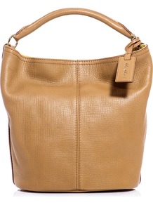 Bona Bucket Bag - predominant colour: tan; occasions: casual, work; type of pattern: standard; style: tote; length: handle; size: standard; material: leather; embellishment: tassels; pattern: plain; finish: plain
