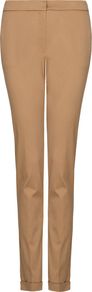 Women's Tailored Cropped Trousers, Camel - pattern: plain; waist detail: fitted waist, narrow waistband; pocket detail: small back pockets, pockets at the sides; waist: mid/regular rise; predominant colour: camel; occasions: casual, evening, work, holiday; length: ankle length; fibres: cotton - stretch; hip detail: fitted at hip (bottoms); jeans & bottoms detail: turn ups; texture group: cotton feel fabrics; fit: slim leg; pattern type: fabric; style: standard