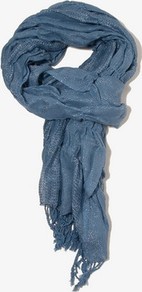 Scrunched Scarf - predominant colour: denim; occasions: casual, work; style: regular; size: standard; material: fabric; pattern: plain; embellishment: glitter