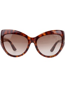Wide Cat Eye Bardot Sunglasses - predominant colour: chocolate brown; occasions: casual, holiday; style: cateye; size: large; material: plastic/rubber; pattern: tortoiseshell; finish: plain
