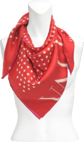 Polka Dots Silk Twill Scarf - predominant colour: true red; occasions: casual, evening, work, occasion, holiday; type of pattern: standard; style: square; size: large; material: silk; pattern: polka dot; trends: statement prints